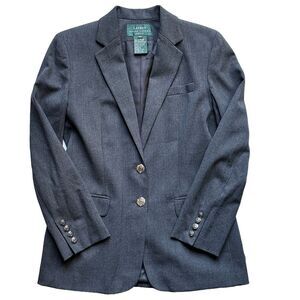 Lauren Ralph Lauren Blazer Jacket Charcoal Gray Worsted Wool USA Women's‎ 2P